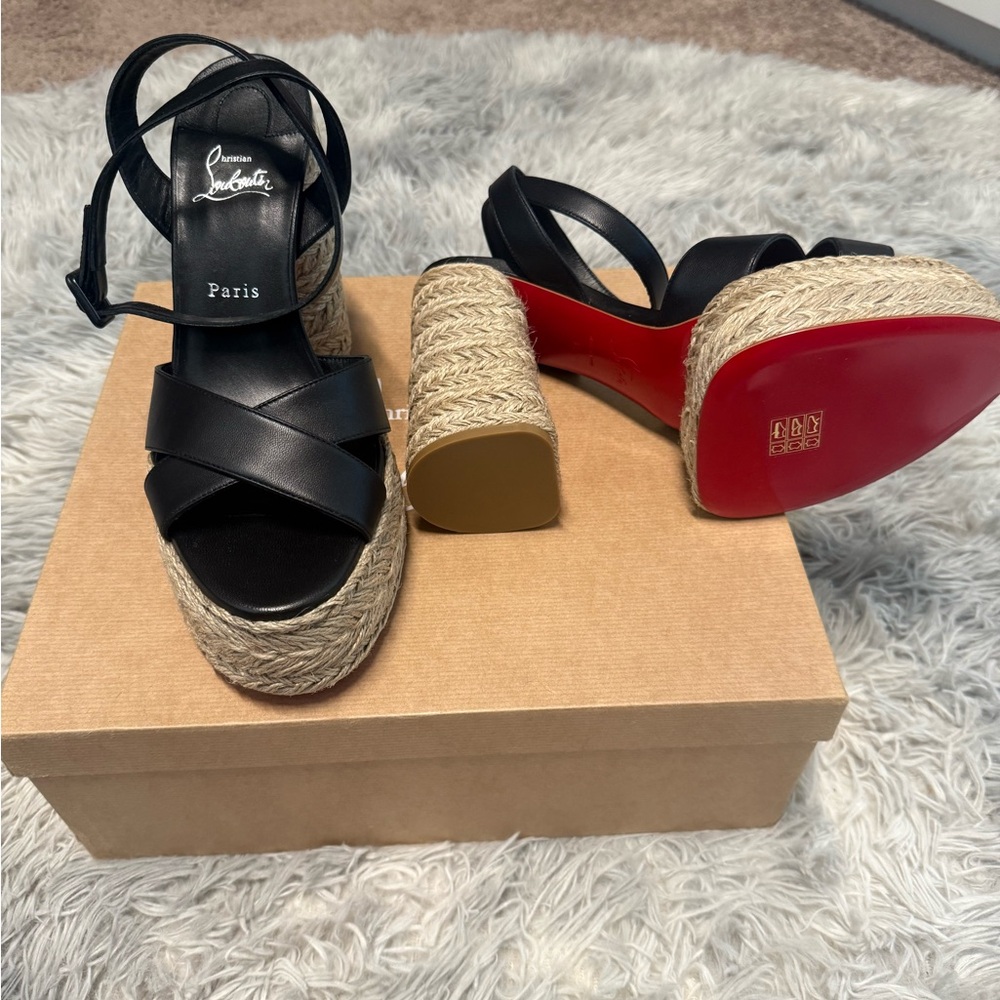 New in Box! Christian Louboutin SUPER MARIZA 130 Platform Heels Sandal size 42